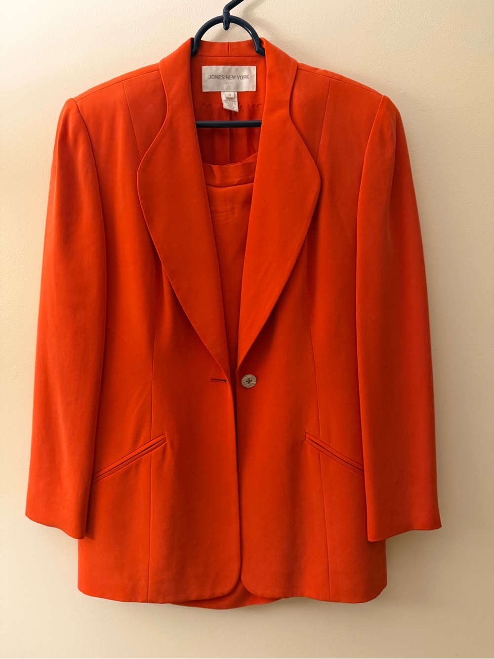 Jones New York Bright Orange Single-Button Blazer